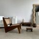 Asian solid wood quadripod brutalist coffee table H30 L81 l42