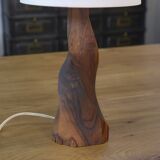 Brutalist walnut wood lamp 1960s