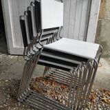 Lot of 6 chrome metal chairs