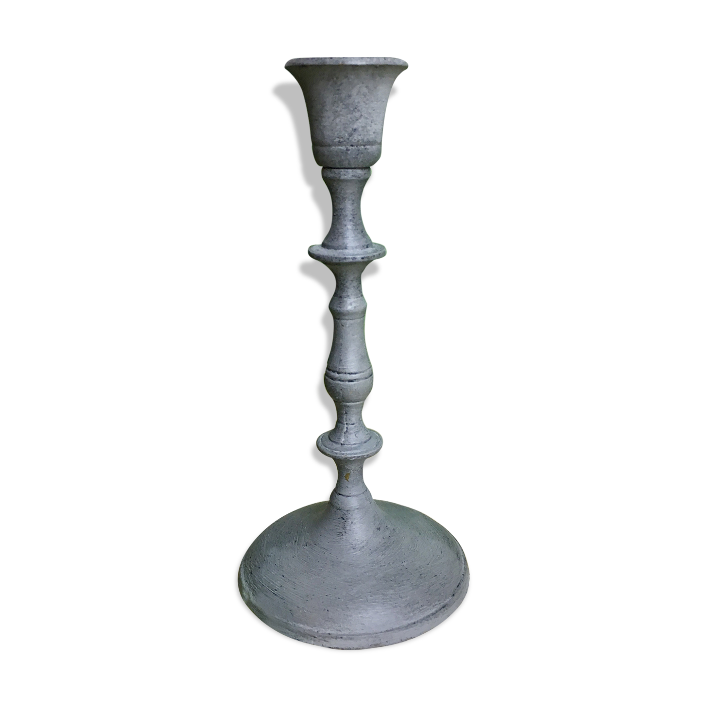 Gray patinated bronze candlestick