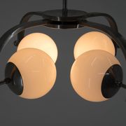 Bauhaus nickel-plated chandelier, 1930s