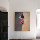 Large romantic painting The kiss 100x80cm