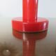 Red lacquered wood lamp and light diffuser in perspex 1980