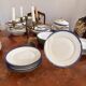 Lot 6 Flat plates Porcelain Limoges Blue Gold Betoule & Legrand 2/2