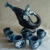 Fish liqueur service, 7 pièces