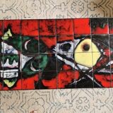 Vintage JG Picard ceramic coffee table