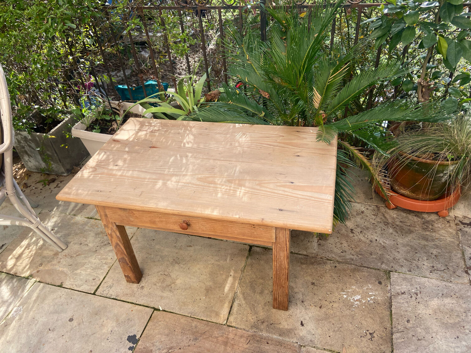 Vintage pine farmhouse coffee table