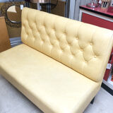 Yellow vintage bistro bench, 1960