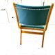 Vintage compass foot chair and studded blue skai