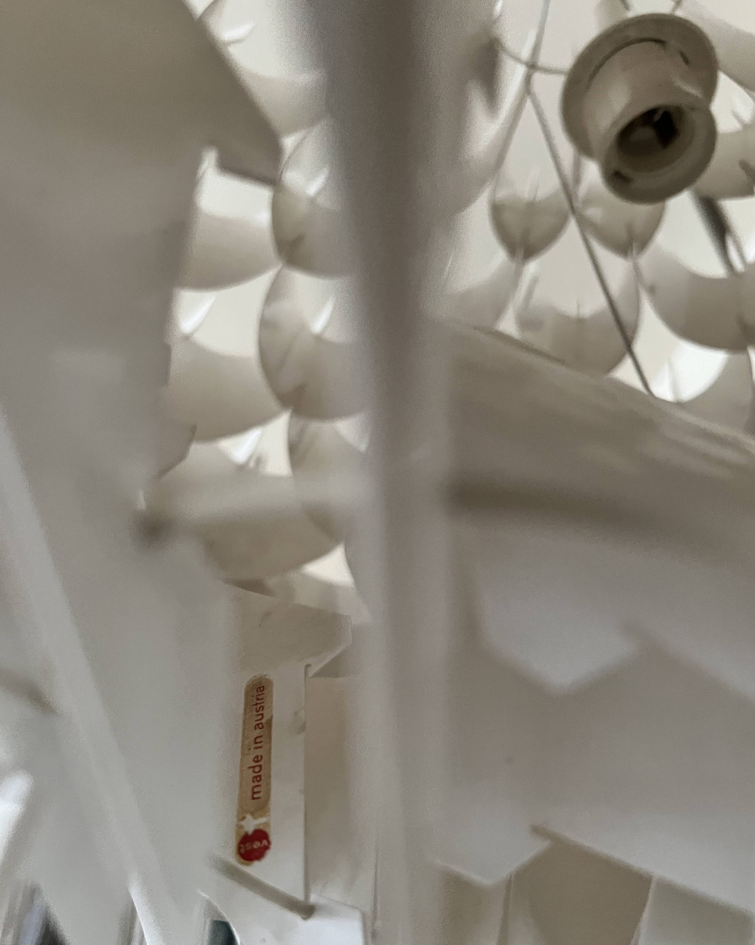 Rhythmic sculptural globe pendant light by H. Milanda, Scandinavian design, 1970