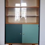 Display cabinet, restored Scandinavian-style teak bookcase, 1950s