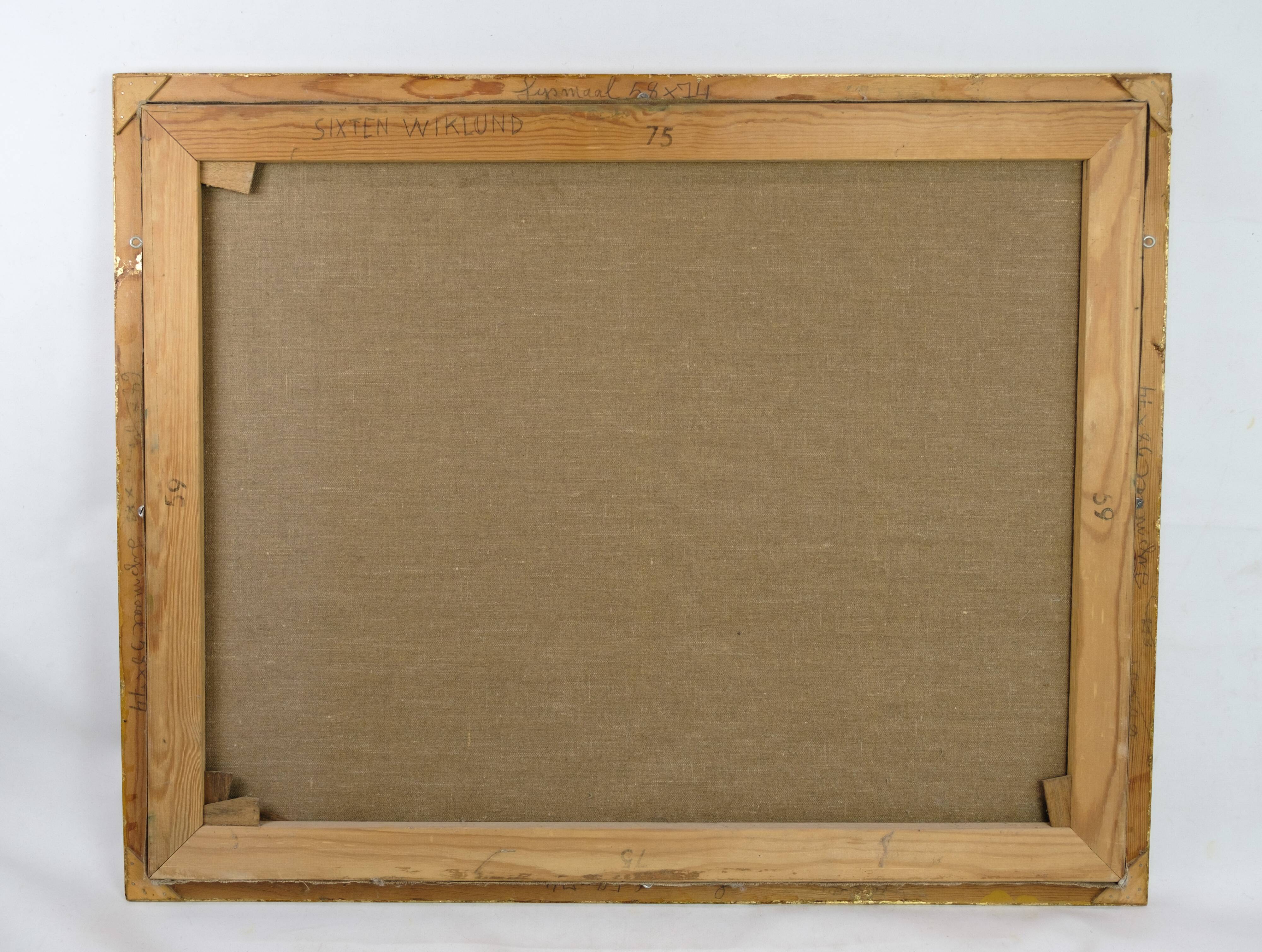 Oil Painting Painted on Canvas with Green and Brown Shades by Sixten Wiklund