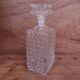 Vintage cut glass whisky decanter with diamond point design, 1960s.