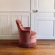 Pink velvet toad armchair