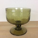 Biot bubbled glass cup, fruit basket