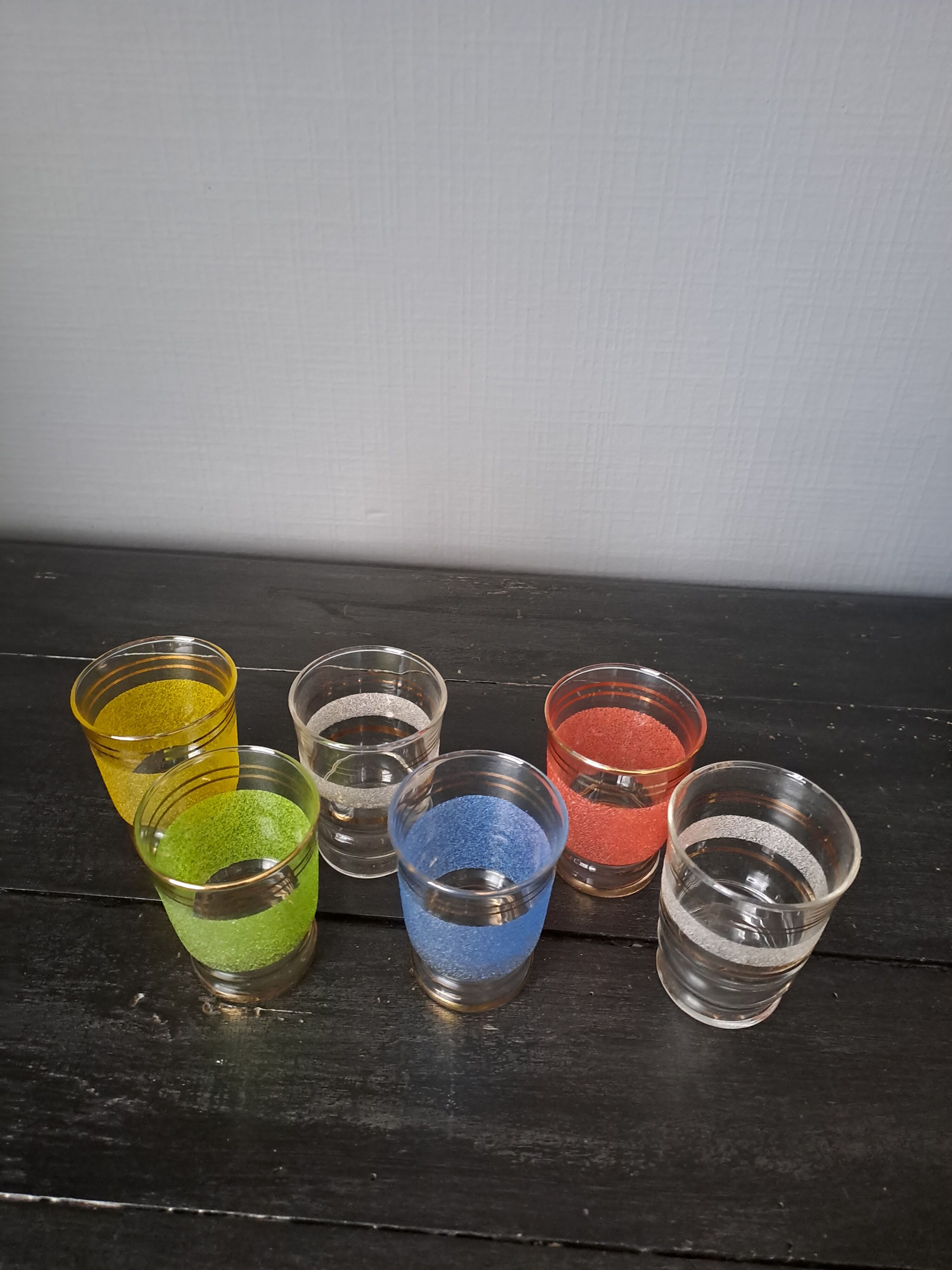 Suite of 6 granite glasses