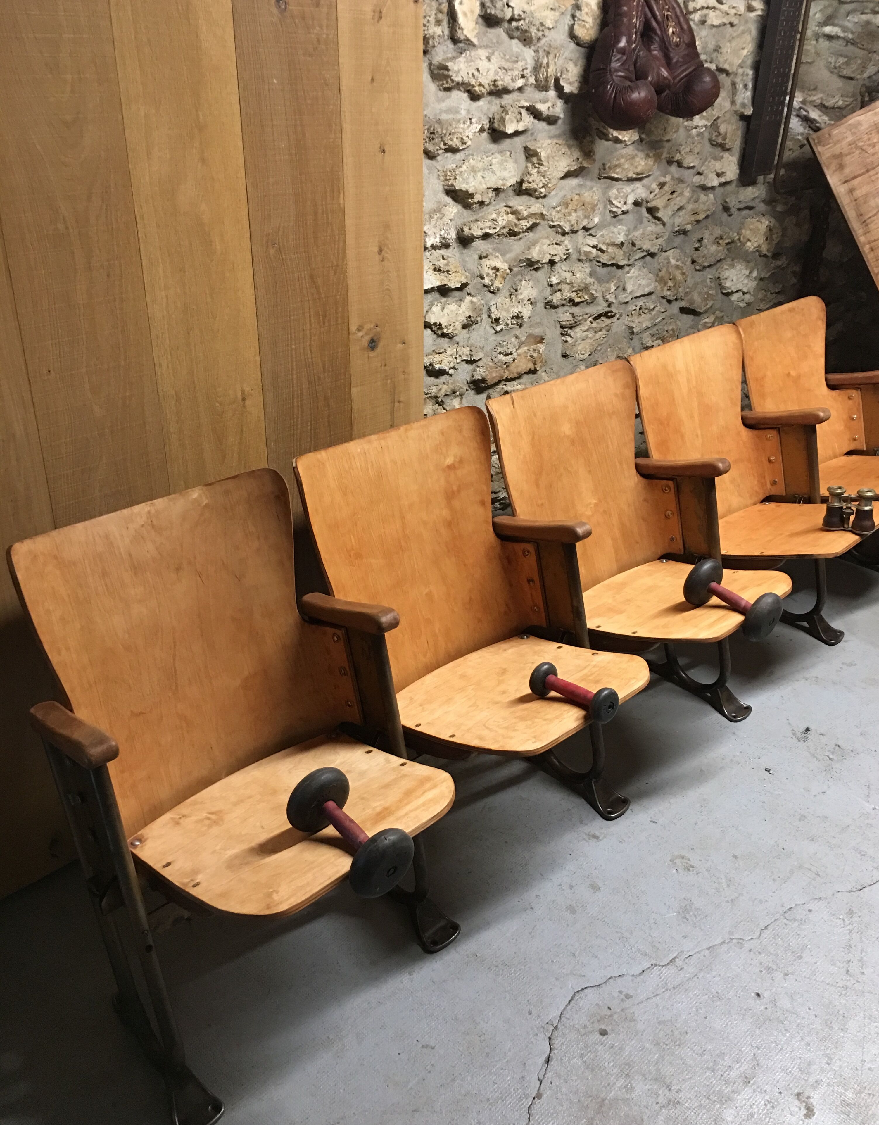 Former folding seats of theatre or cinema 1940