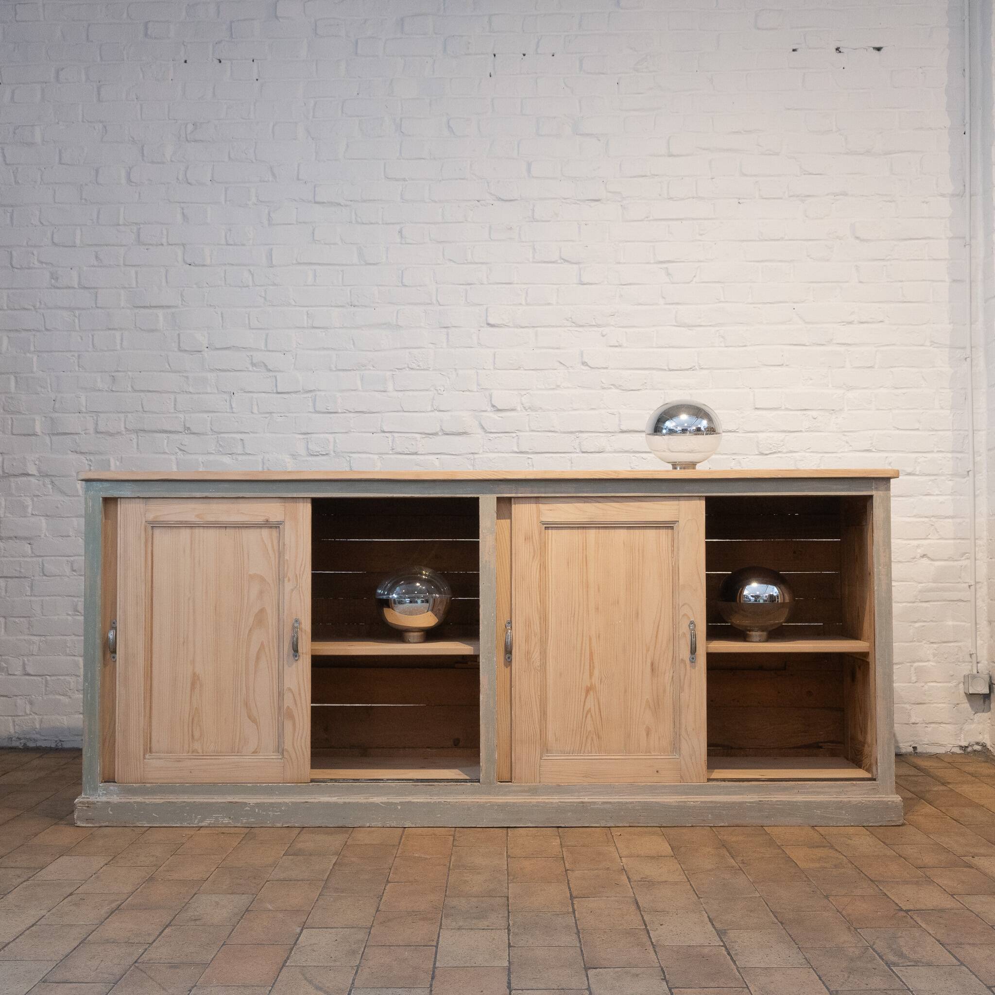 WOODEN BUFFET WITH SLIDING DOORS, 1930