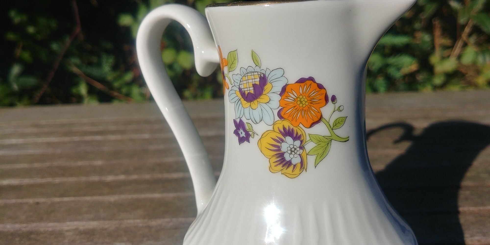 Porcelain milk jug fd Chauvigny vintage decoration flowers of thoughts