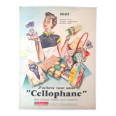 Colorful Cellophane advertisement from a period magazine