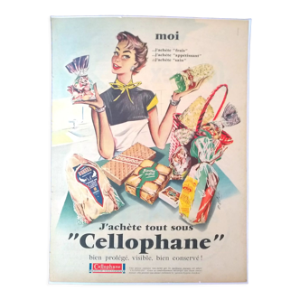 Colorful Cellophane advertisement from a period magazine