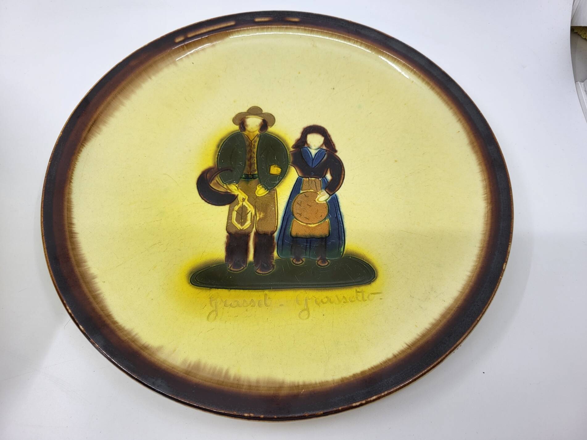 Dessert service Atelier Cerenne Vallauris Santons of Provence France 1950