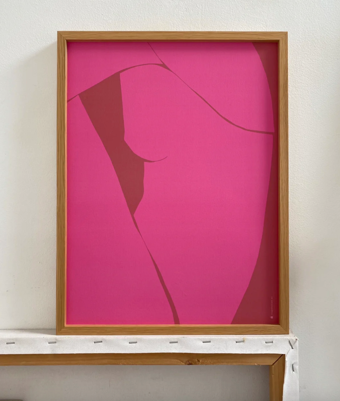 Pink female body art print