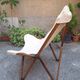 Fauteuil pliant modèle Tripolina en bois, fer et tissu pour Citterio, années 1970.