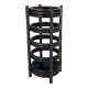 Dark rattan bamboo umbrella stand, 70s
