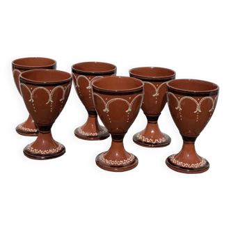 Ethnic artisanal ceramic stemware