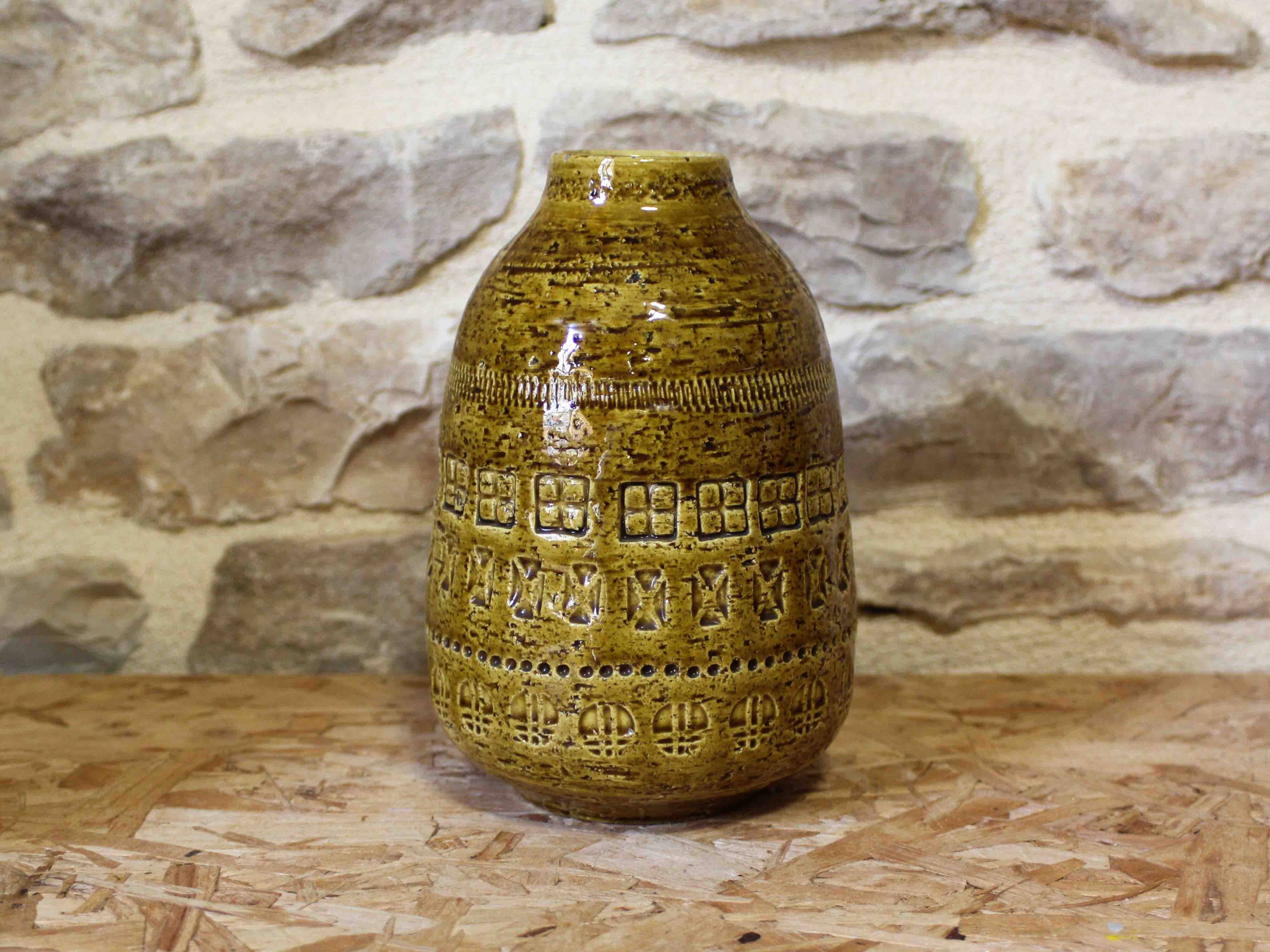 Ceramic vase glazed by Aldo Londi for Bitossi