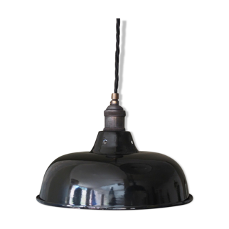 Abat jour émaillé lampe industrielle noire