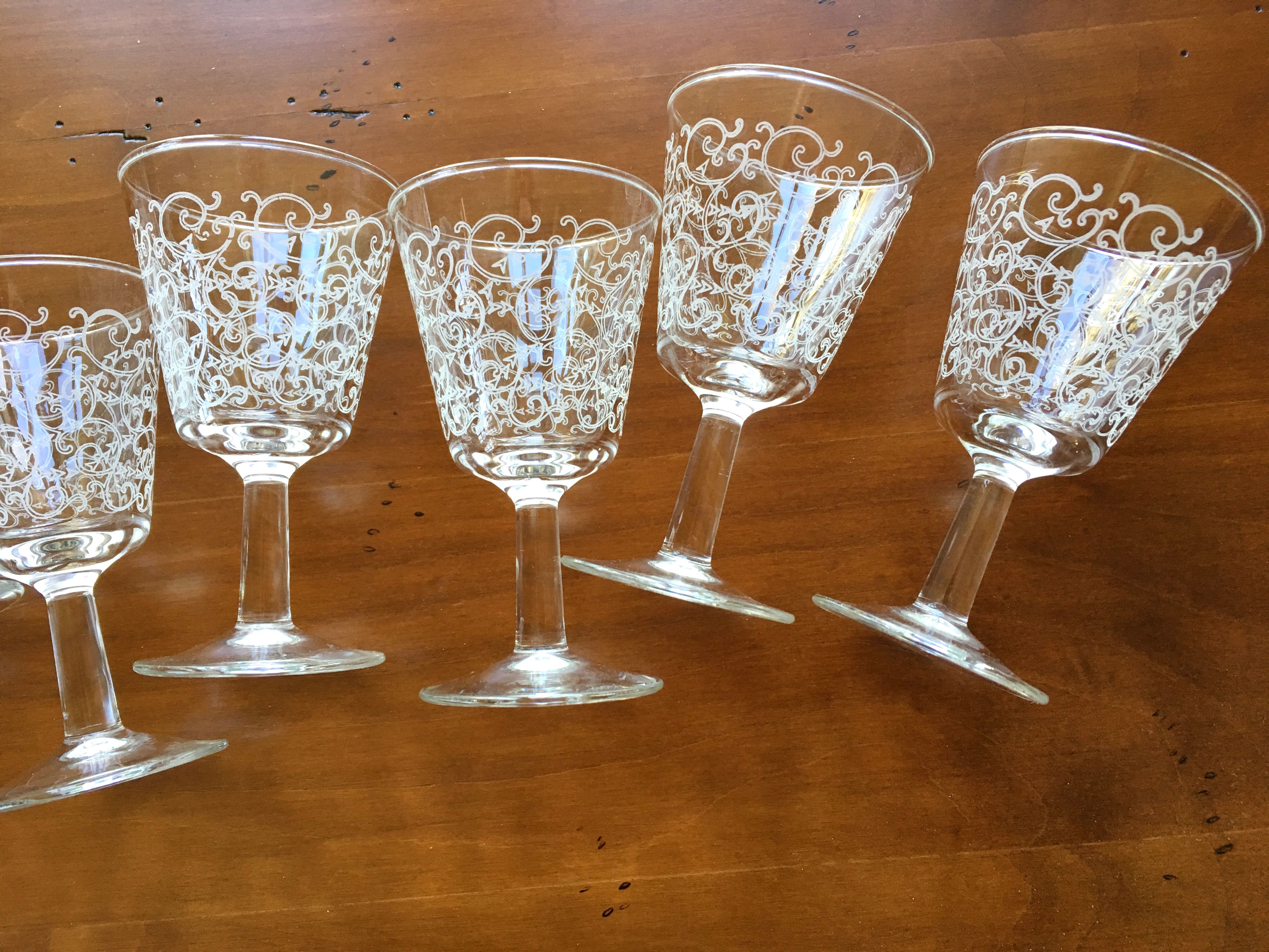 Set de 6 verres à porto ciselés