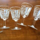 Set of 6 chissed port glasses