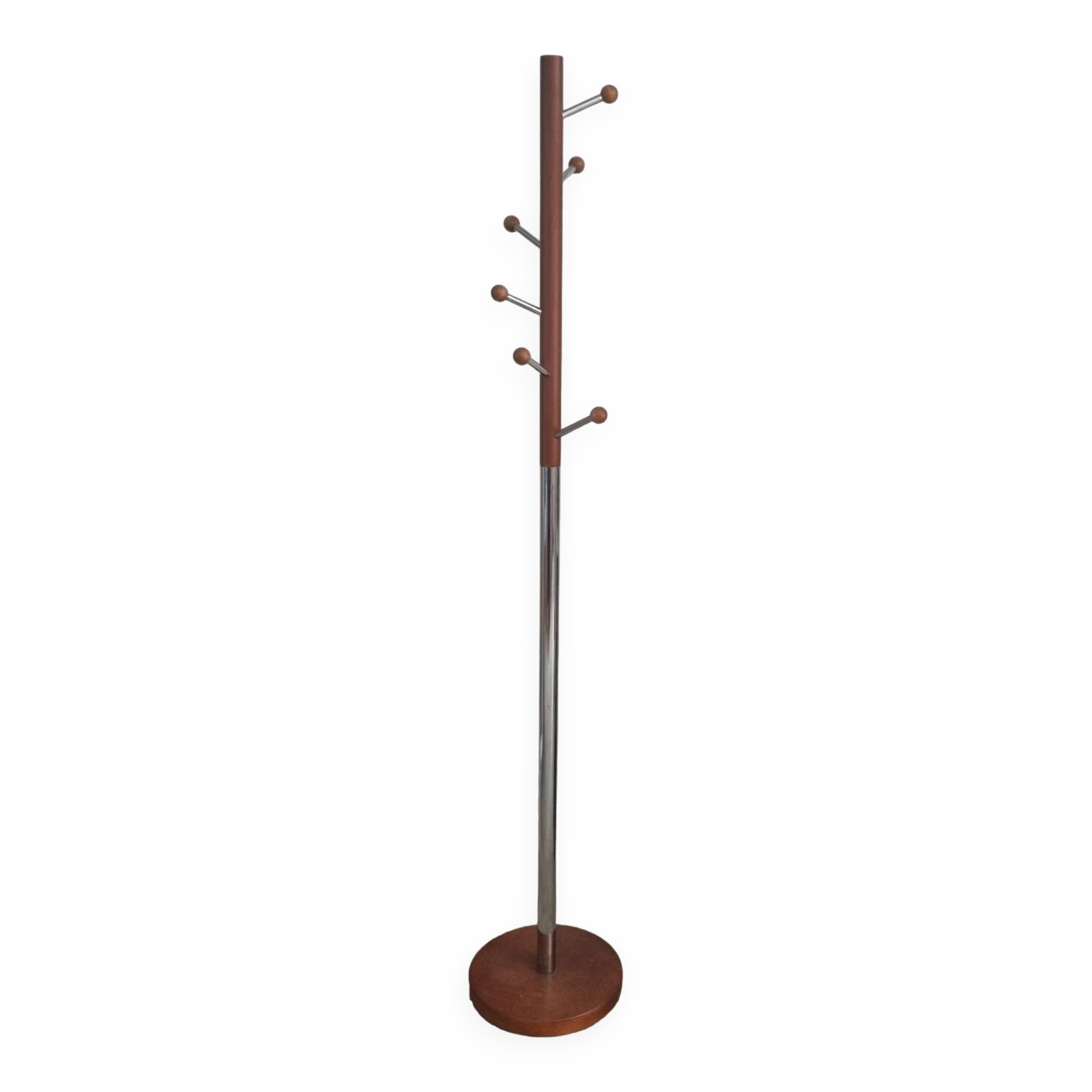 Wood and steel coat rack