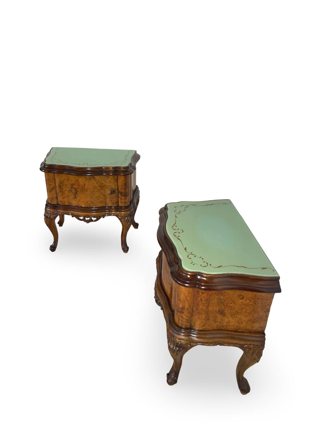Italian Chippendale bed side tables/nightstands, 1940s/1950s.
