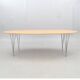 Table superellipse piet hein et bruno mathsson bois et chrome 240 cm