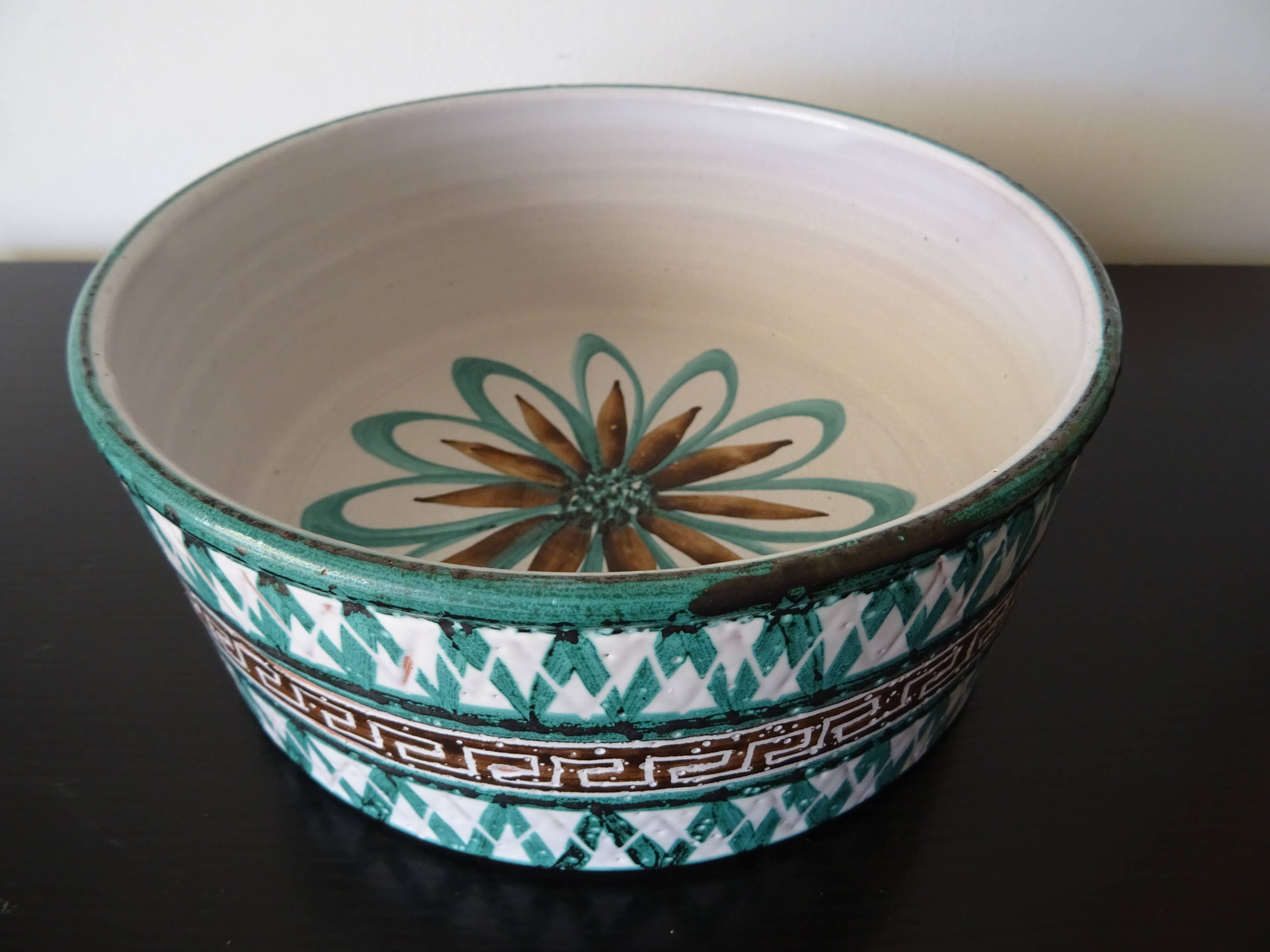 Ceramic salad bowl Robert Picault Vallauris an 70