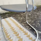 Vintage tubular leather metal sled chair