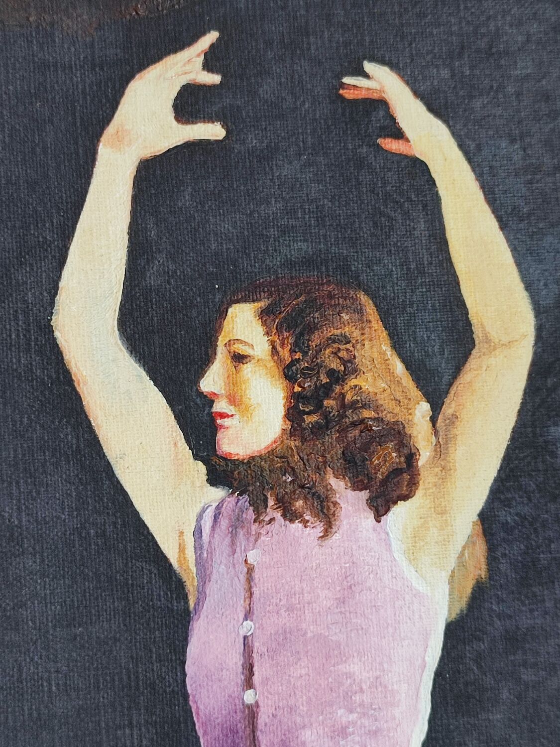 Painting on canvas former ballet dancers signed