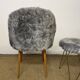 Vintage moumoute armchair and stool