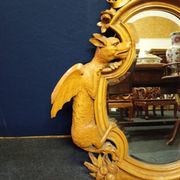 carved mirror in the spirit of Viardot – Decor with dragon and putto