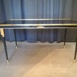 Table basse en laiton et métal laqué noir