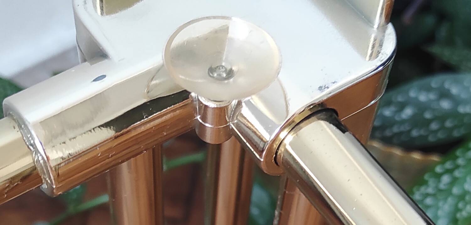Dessert, vintage gold rolling bar, chrome and smoked glass.