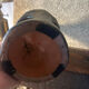 Black ceramic candle holder signed – handcrafted piece