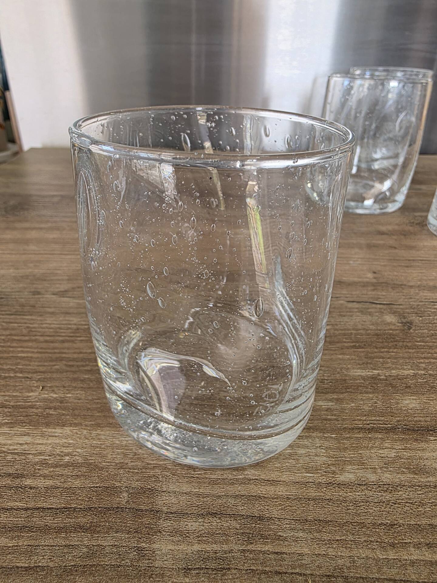 5 engraved bubble glass cups BIOT Free-form pinched (H 10 cm)