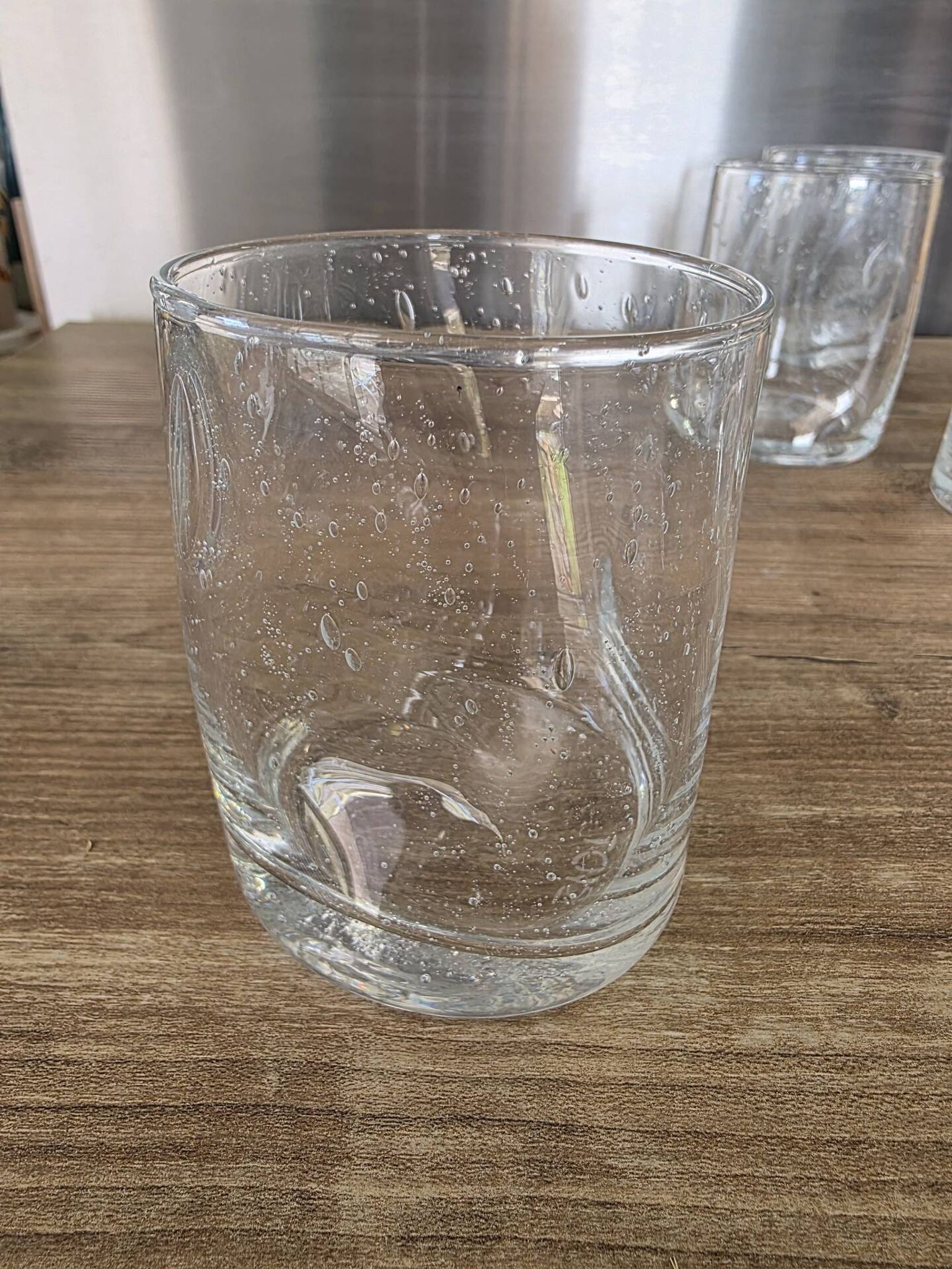 5 engraved bubble glass cups BIOT Free-form pinched (H 10 cm)