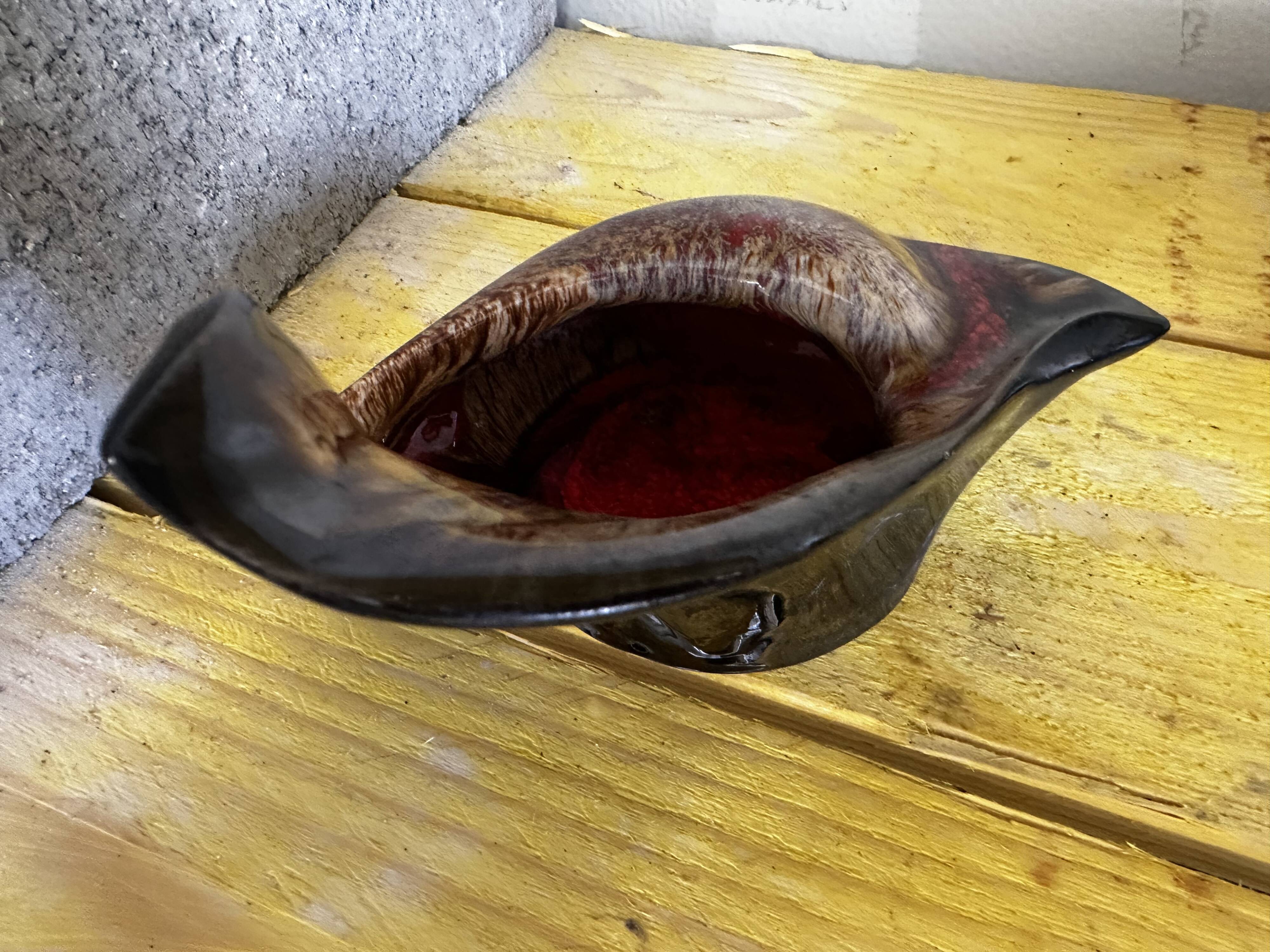 Vintage Vallauris ceramic shell shaped pocket tray