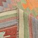 5x10 Dark Red Green Tribal Vintage Kilim Rug