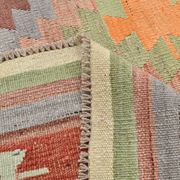 Tapis Kilim tribal vintage rouge foncé vert 5x10